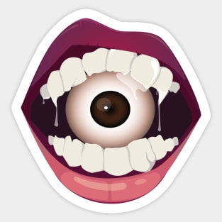 Mouth Biting Evil Eye Sticker